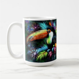 Whimsischer Abstrakt Toucan Bird Toucans Aquamarin Kaffeetasse