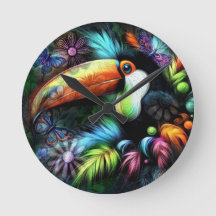 Whimsischer Abstrakt Toucan Bird Toucans Aquamarin