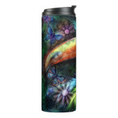 Whimsischer Abstrakt Toucan Bird Toucans Aquamarin Thermosbecher (Nach links gedreht)