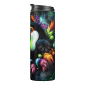 Whimsischer Abstrakt Toucan Bird Toucans Aquamarin Thermosbecher (Nach rechts gedreht)