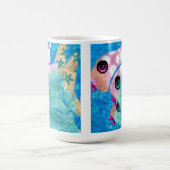 Whimsischer Abstrakter Fischstrand Nautical Aquama Kaffeetasse (Mittel)