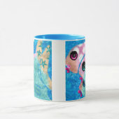 Whimsischer Abstrakter Fischstrand Nautical Aquama Tasse (Zentrum)