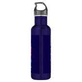 Whimsischer Abstrakter Libellenfliege Aquamarin Bl Edelstahlflasche (Rückseite)