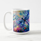 Whimsischer Abstrakter Libellenfliege Aquamarin Bl Kaffeetasse (Links)