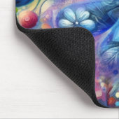 Whimsischer Abstrakter Libellenfliege Aquamarin Bl Mousepad (Ecke)