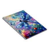Whimsischer Abstrakter Libellenfliege Aquamarin Bl Notizblock (Rechte Seite)