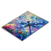 Whimsischer Abstrakter Libellenfliege Aquamarin Bl Notizblock (Linke Seite)