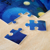 Whimsischer Abstrakter Libellenfliege Aquamarin Bl Puzzle (Seite)
