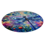 Whimsischer Abstrakter Libellenfliege Aquamarin Bl Schneidebrett (Ecke)