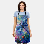 Whimsischer Abstrakter Libellenfliege Aquamarin Bl Schürze (Getragen)