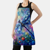 Whimsischer Abstrakter Libellenfliege Aquamarin Bl Schürze (InSitu)