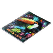 Whimsischer Abstrakter Toucan Bird Personalisiert Notizblock (Linke Seite)