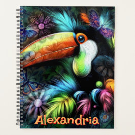Whimsischer Abstrakter Toucan Bird Personalisiert Planer