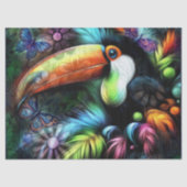 Whimsischer Abstrakter Toucan Bird Toucans Dekoupa Seidenpapier (Vorderseite)