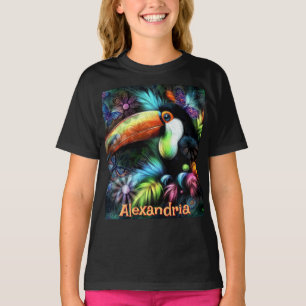 Whimsischer abstrakter Tukane-Vogel personalisiert T-Shirt