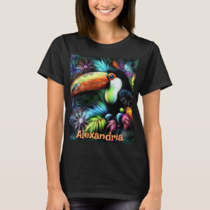 Whimsischer abstrakter Tukane-Vogel personalisiert T-Shirt