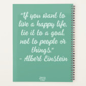 Whimsischer Abstrakter Vogel Aquamarine Lila Blüte Planer (Rückseite)