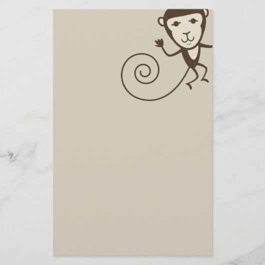 Whimsischer Affe Briefpapier (Vorderseite)