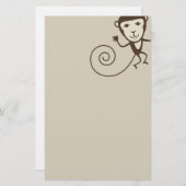 Whimsischer Affe Briefpapier (Vorne/Hinten)