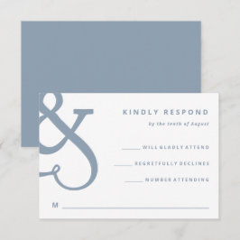 Whimsischer Ampersand | Dusty Blue Wedding RSVP Karte