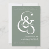 Whimsischer Ampersand | Sage Green Wedding Einladung (Vorderseite)