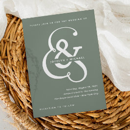 Whimsischer Ampersand | Sage Green Wedding Einladung