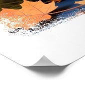 Whimsischer Aquamariner Kürbis mit Golden Bow Poster (Ecke)