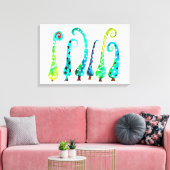 Whimsischer Aquarell Leinwanddruck (Insitu (Wohnzimmer))