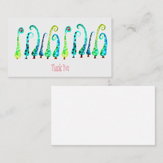 Whimsischer Aquarell Mitteilungskarte (Vorne/Hinten)