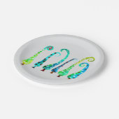 Whimsischer Aquarell Pappteller (Schrägansicht)