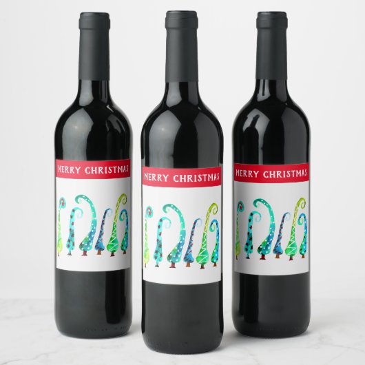 Whimsischer Aquarell Weinetikett (Flaschen)