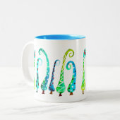 Whimsischer Aquarell Zweifarbige Tasse (Vorderseite Links)