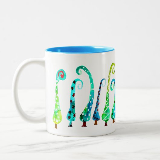 Whimsischer Aquarell Zweifarbige Tasse (Links)