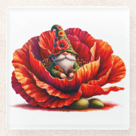 Whimsischer Aquarellgarten Glasuntersetzer