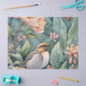 Whimsischer Aquarellgarten mit Single Bird Decou Seidenpapier (Basteln)