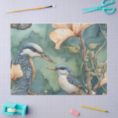 Whimsischer Aquarellgarten mit Vogeldekoupage Seidenpapier (Basteln)