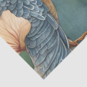 Whimsischer Aquarellgarten mit Vogeldekoupage Seidenpapier (Detail)