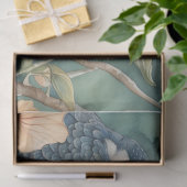 Whimsischer Aquarellgarten mit Vogeldekoupage Seidenpapier (Geschenk)