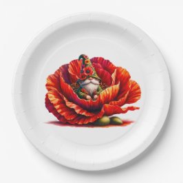 Whimsischer Aquarellgarten Pappteller