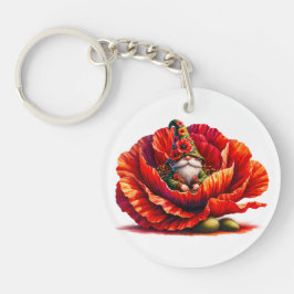 Whimsischer Aquarellgarten Schlüsselanhänger