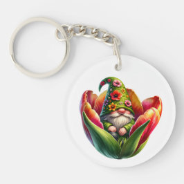 Whimsischer Aquarellgarten Schlüsselanhänger