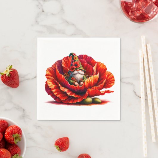 Whimsischer Aquarellgarten Serviette (Beispiel)