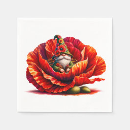 Whimsischer Aquarellgarten Serviette