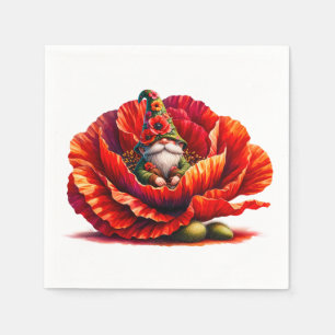 Whimsischer Aquarellgarten Serviette