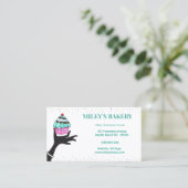 Whimsischer Bäckerei Business Cupcake Cards Visitenkarte (Stehend Vorderseite)