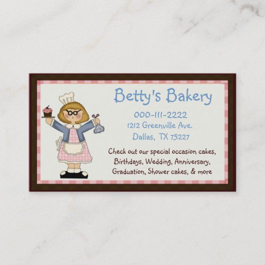 Whimsischer Bakery Business Card & Coupon (Vorderseite)