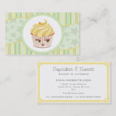 Whimsischer Bakery Cupcake Business Card Visitenkarte (Vorne/Hinten)