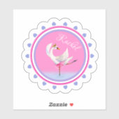 Whimsischer Ballettschwanz rosa personalisiert Aufkleber (Blatt)