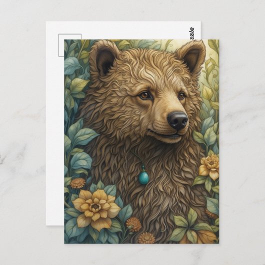 Whimsischer Bär im Wald Postkarte (Vorne/Hinten)