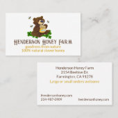 Whimsischer Bär mit Honey Jar Honey Visitenkarte (Vorne/Hinten)